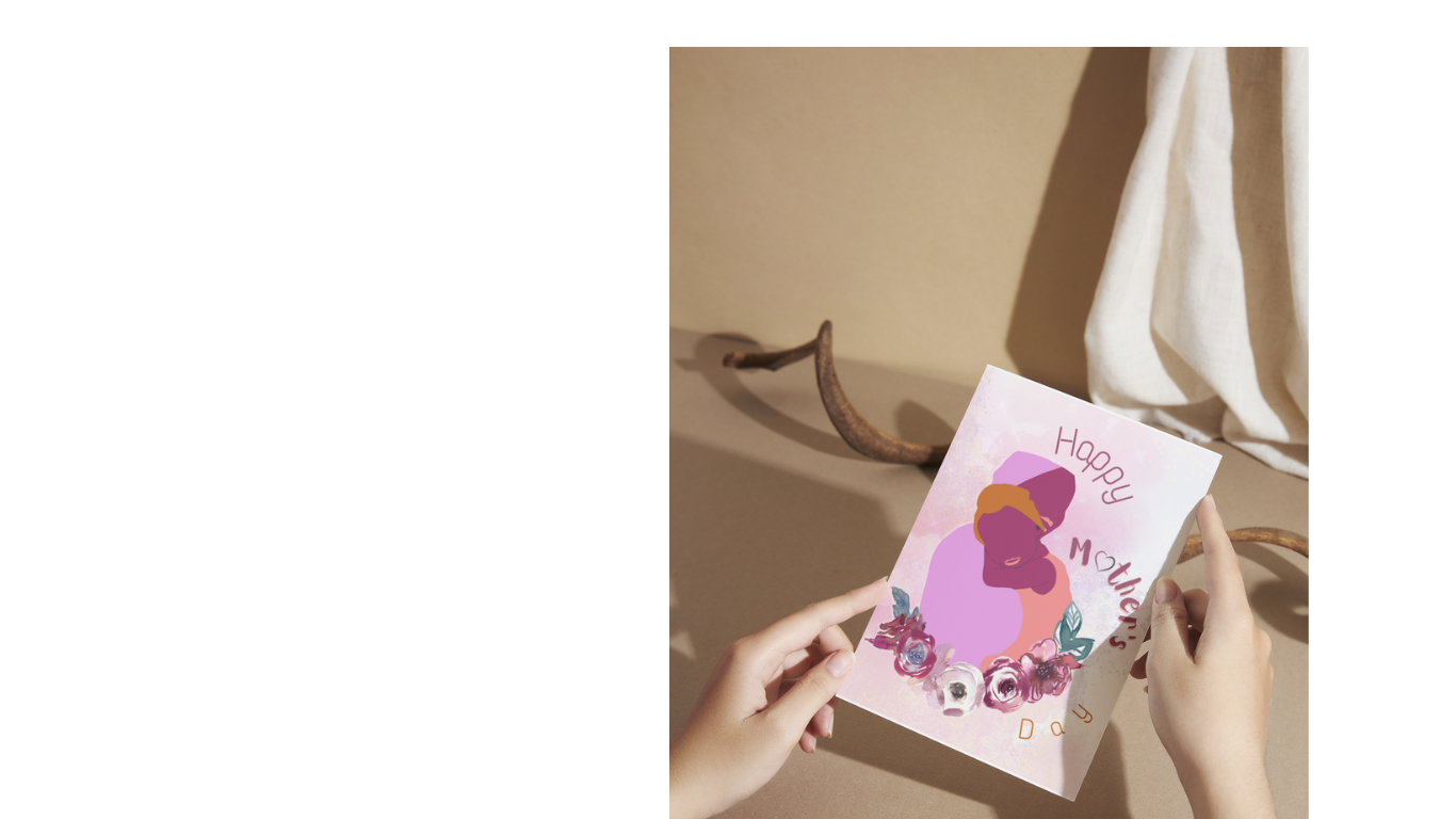 woman hands holding happy mother's day notebook